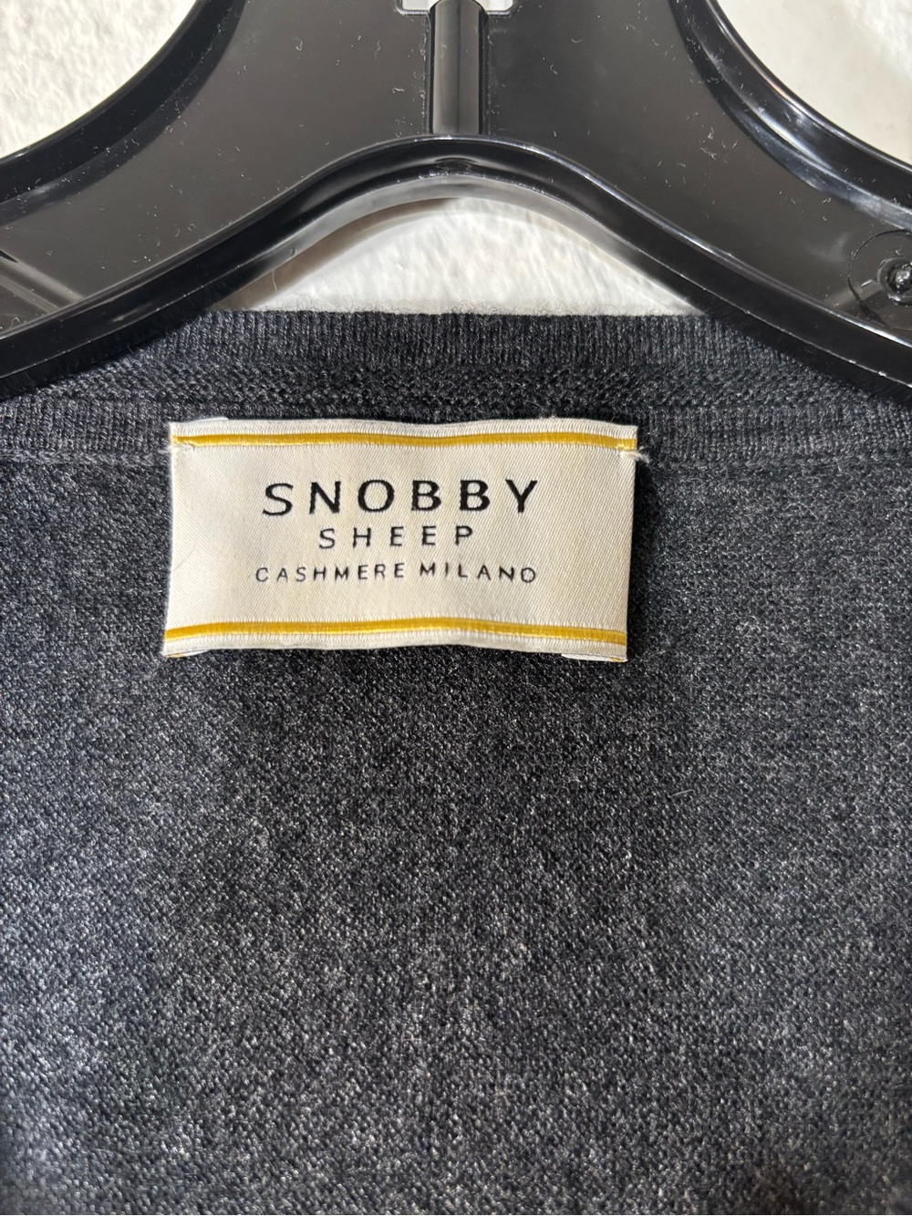 Snobby Sheep Cashmere Charcoal Grey V-Neck Sweater Size 40 - Picture 9 of 11